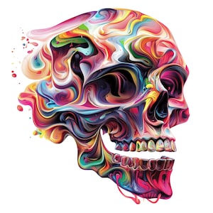 Retro Graffiti Skull Clipart: Urban Sublimation Design (PNG, JPG)