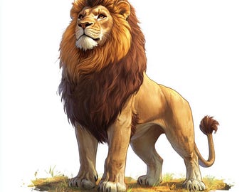 Watercolor Lion Clipart: 8 PNG Designs (Digital Download)