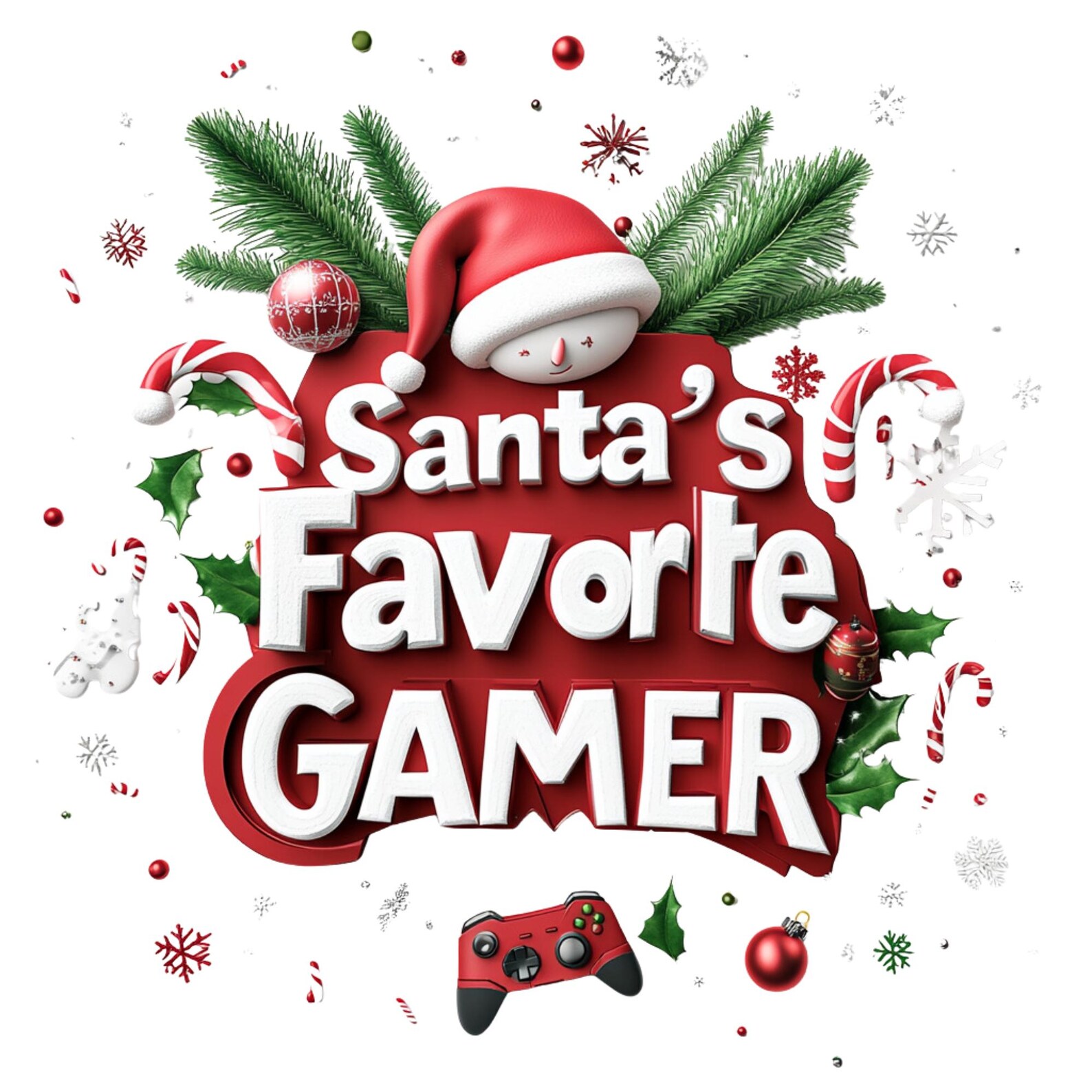 Santa Gamer Christmas Clipart: Holiday Gaming PNG (digital Download) - Etsy