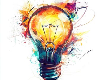 Light Bulb Clipart Set: Creative PNG Illustrations (Digital Download)