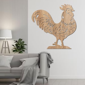 Rooster Svg, Dxf, Png, Pdf, Ai, Files Rooster Vector Cut File For Cnc Laser Plasma Cricut WallArt, Cnc , Plasma , Laser Cut, Gift, Decorate