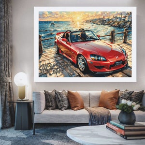 HONDA S2000 - Car Art Poster, Vintage Car Poster, Classic Automobile Art Print, Gift for Car Enthusiast, Supercar Print, Car Print