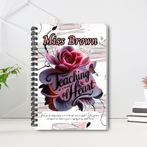 Personalized Teacher Appreciation Spiral Notebook: Floral A5 Notebook