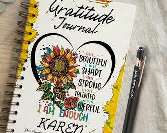 Handgefertigtes personalisiertes 5 Minuten Dankbarkeits-Journal & Stift / A4 & A5 Größen / Tägliche Dankbarkeit/Self-Reflektion/Mindfulness Journal