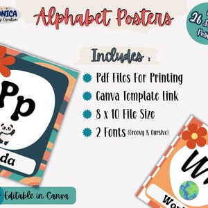 Retro Groovy Alphabet Posters Display-elementary School Classroom Decor ...