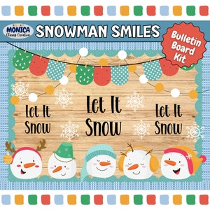 Snowman Let It Snow Winter Bulletin Board Kit Christmas Classroom Decor December/January Holiday Decor Snow Much Fun Teacher School Supplies