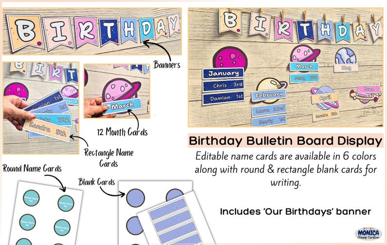 Outer Space Theme Classroom Decor Bundle-Elementary Classroom Theme Bundle-Bright Pastel Classroom Decorations-Planet Teacher Decor Bundle image 7