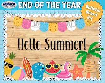 Einde van het jaar Bulletin Board Kit-Hello Summer Vibes klasdeur Decor-strand Bulletin Board-terug naar school-mei/juni Bulletin Board