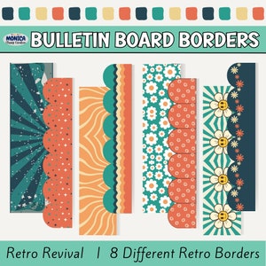 Retro Groovy Bulletin Board Borders-Classroom Door Decor-Teacher Banners