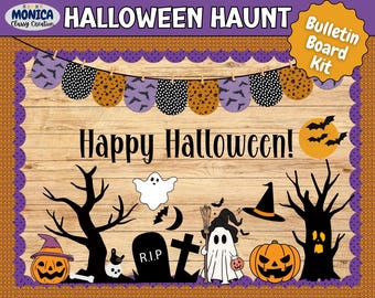 Halloween Geist Haunted Bulletin Board Kit-Lehrer Ressourcen-Herbst-Klassenzimmer Thema Printable