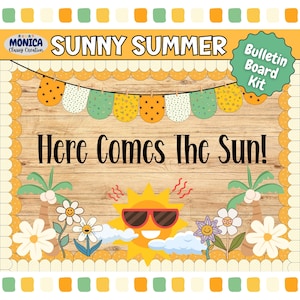 Summer Bulletin Board Kit-Here Comes The Sun Classroom Door Decor-Summer Vibes-You Are My Sunshine-Beach Classroom Theme-June Bulletin Board