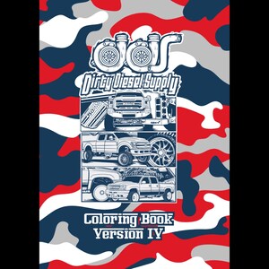 Truck Coloring Book for Adults — Dirty Diesel Supply Version 4 — Lifted Truck Coloring Pages — Gift for Truck Lovers
