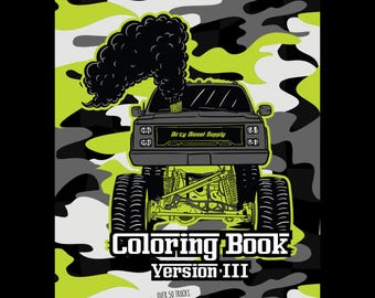 Truck Coloring Book for Adults — Version 3 Dirty Diesel Supply — Lifted Truck Coloring Pages — Perfect Truck Lover Gift