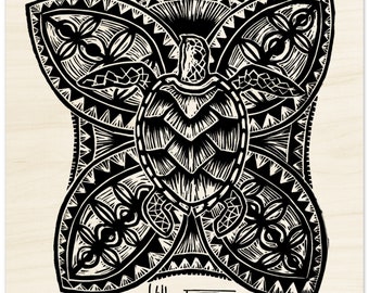 Pasifika Turtle  - Wood Print