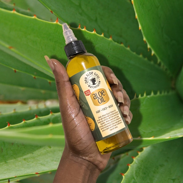 Aloe Oil - Sea Moss Oil - Hair Face Body - 4 oz - The Original Caribbean Handmade Aloe Oil by Deh Aloe Gyul