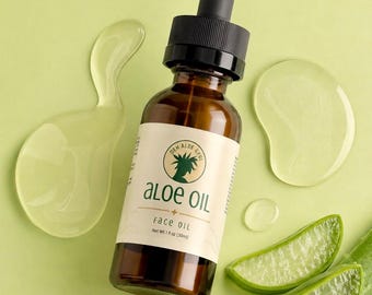 Aloe Vera Face Oil, Gua Sha Facial Oil, Rosehip and Grapeseed Skin Oil, Hydrating Botanical Face Serum, For Most Skin Types, 1 oz Dropper
