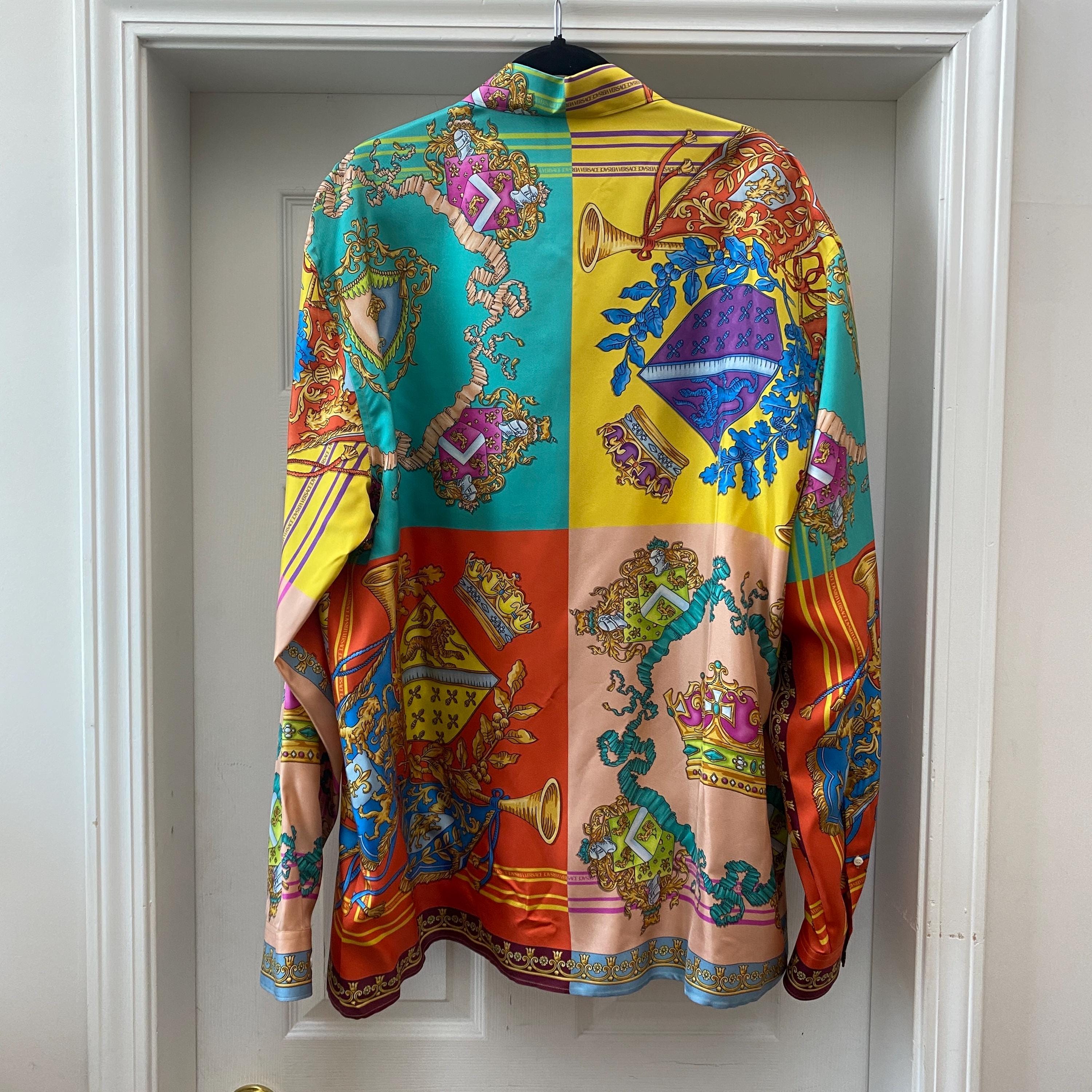 Authentic Versace Medusa Baroque Silk Heritage Fits Blouse Shirt 