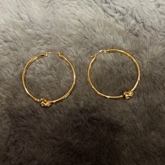 Original Celine gold tie hoops earrings 2000s - image 3