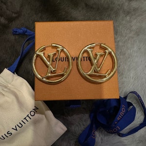 Lv hoop earrings etsy deals