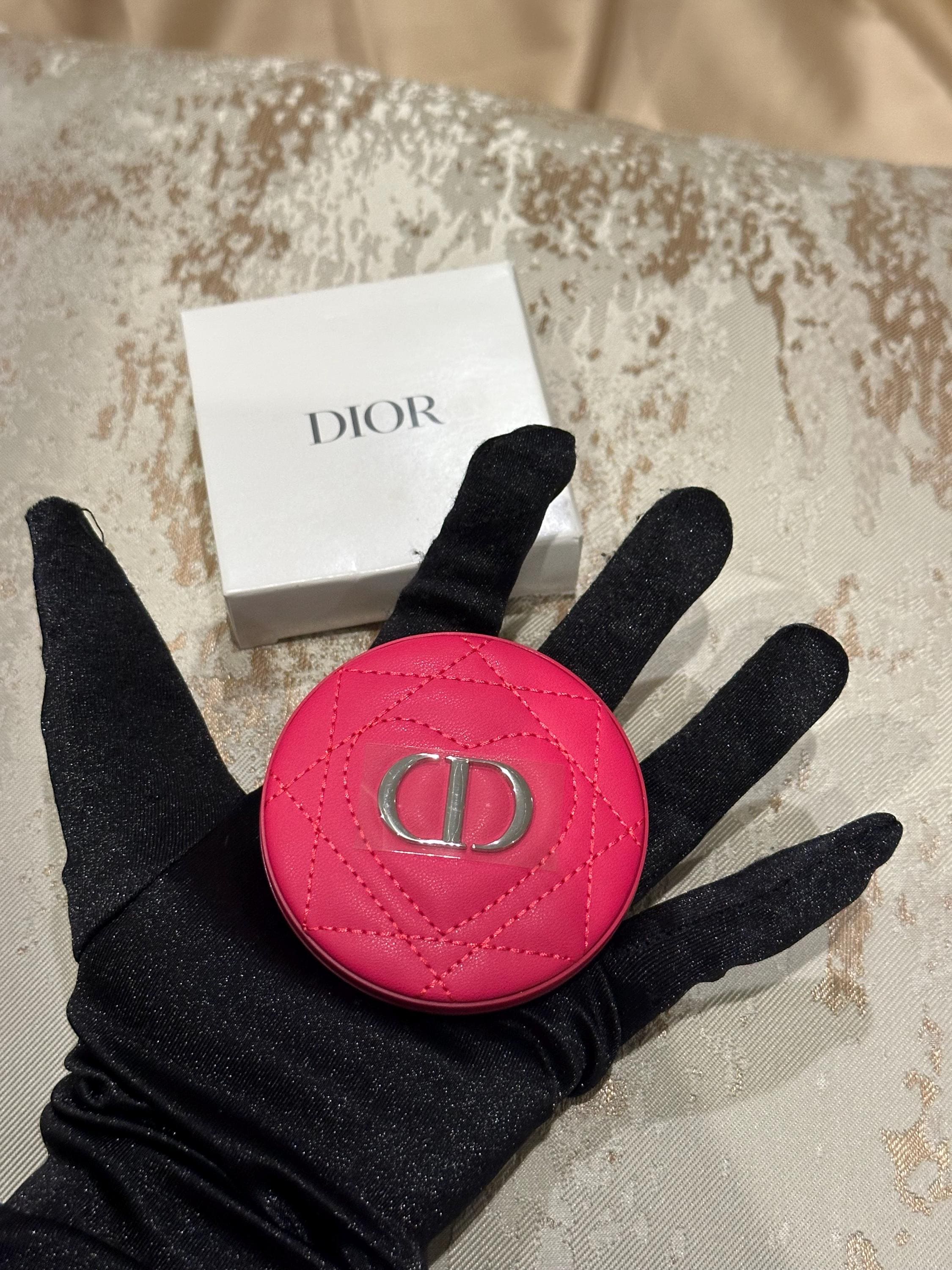 Authentic 2000s Christian Dior Pink Leather Heart Pocket Double