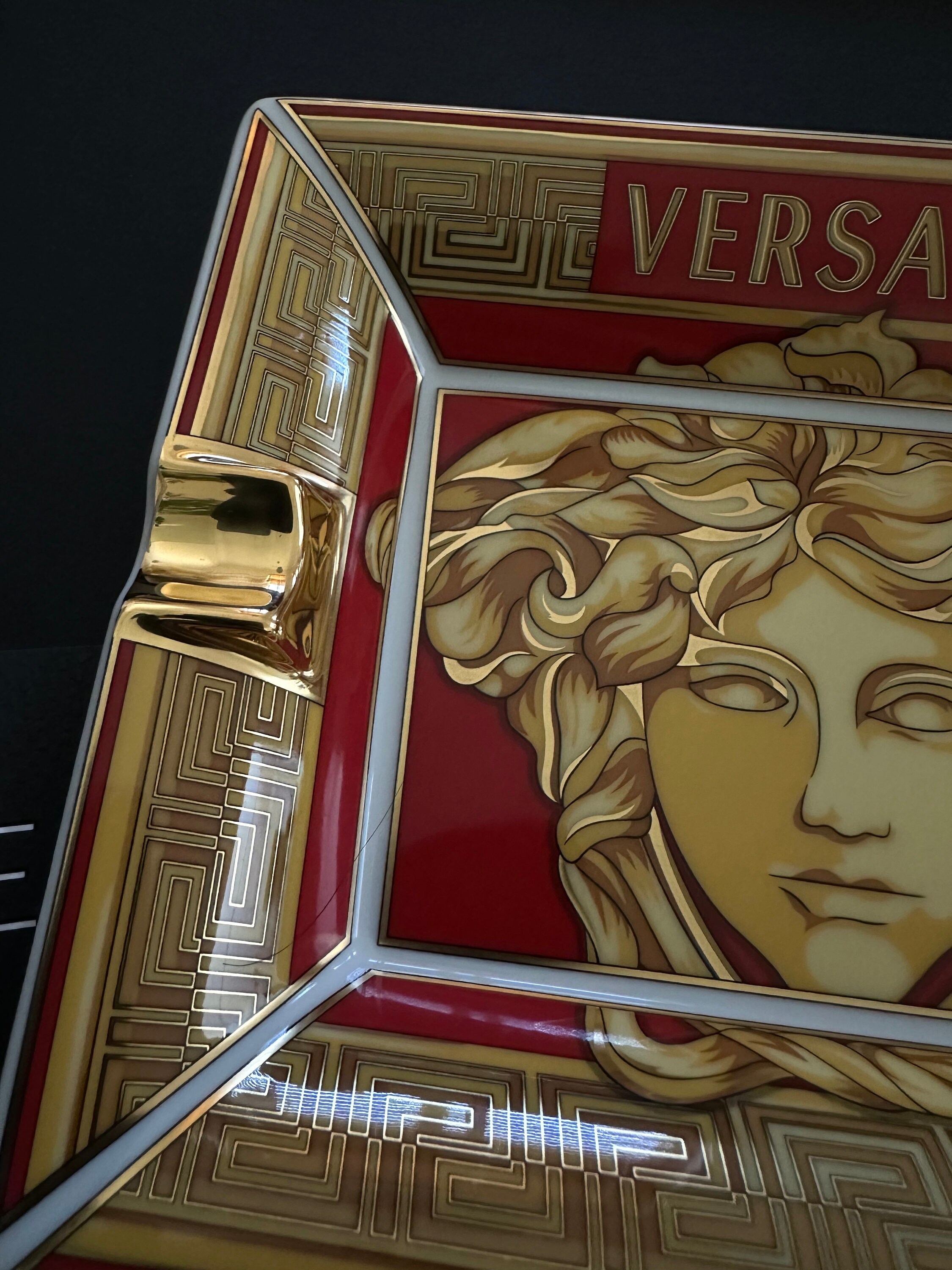 Authentic 2000s Versace Medusa Gold Red Ash Tray / Tray - Etsy