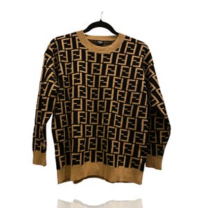 Top autêntico de suéter vintage Fendi 1980 zucca