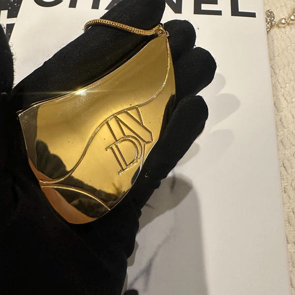 Authentic Vintage Dior saddle bag gold mirror compact charm 2000s