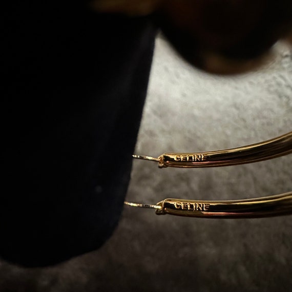 Original Celine gold tie hoops earrings 2000s - image 6