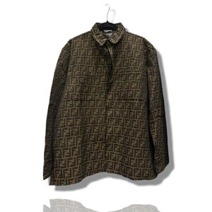 Authentisches klassisches Fendi 2000er Jahre Monogramm Kragen Hemd