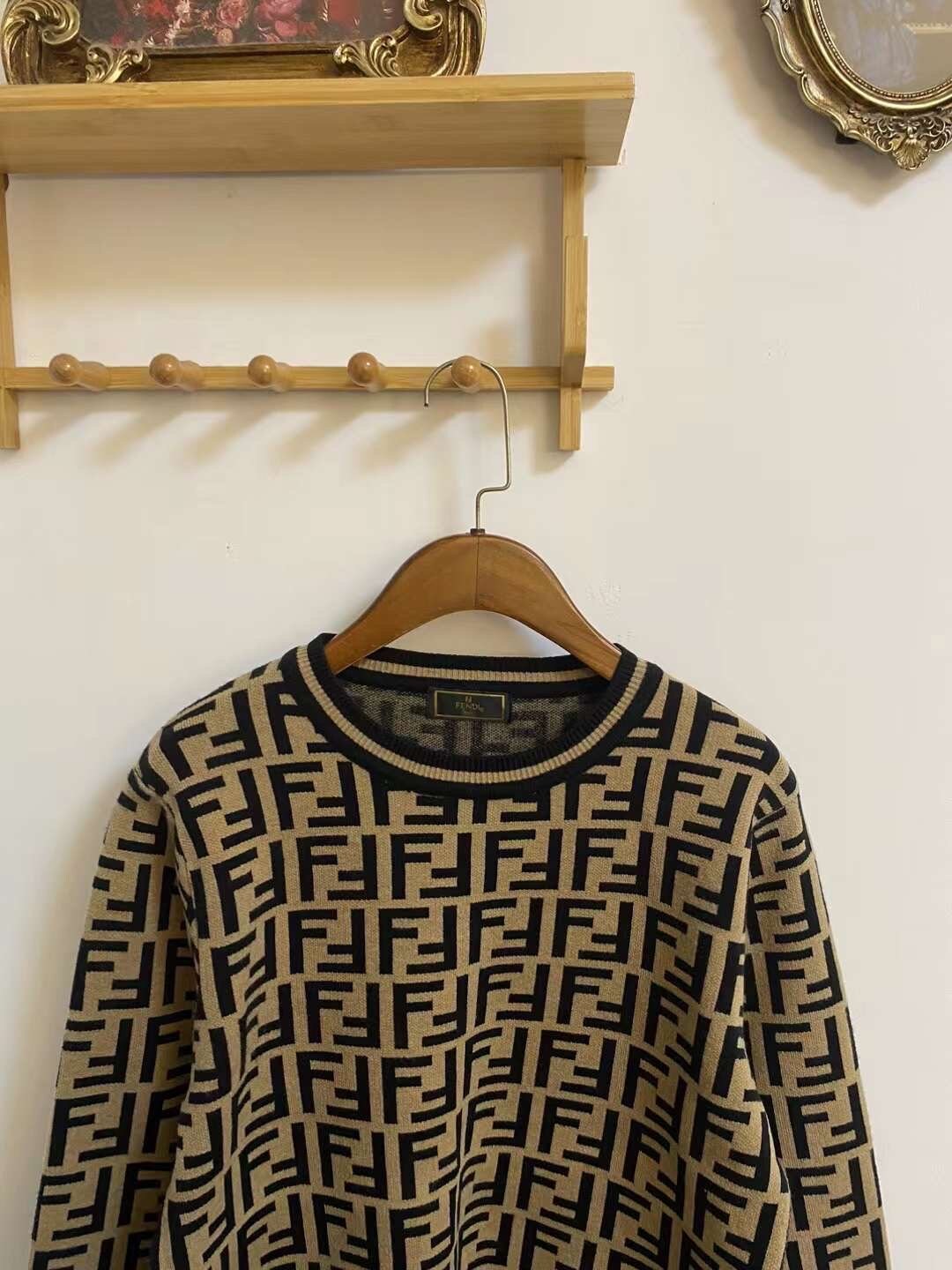Authentic Vintage Fendi Zucca Round Neck Sweater Top 1990s