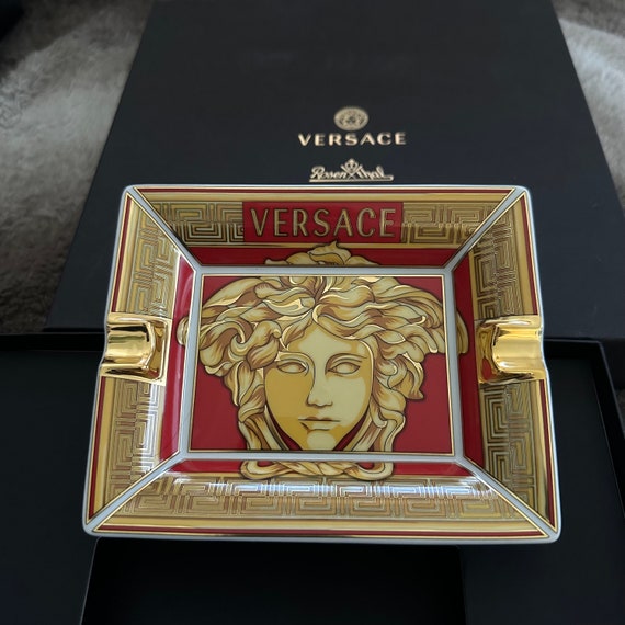 Authentic 2000s Versace Medusa Gold Red Ash Tray / Tray - Etsy
