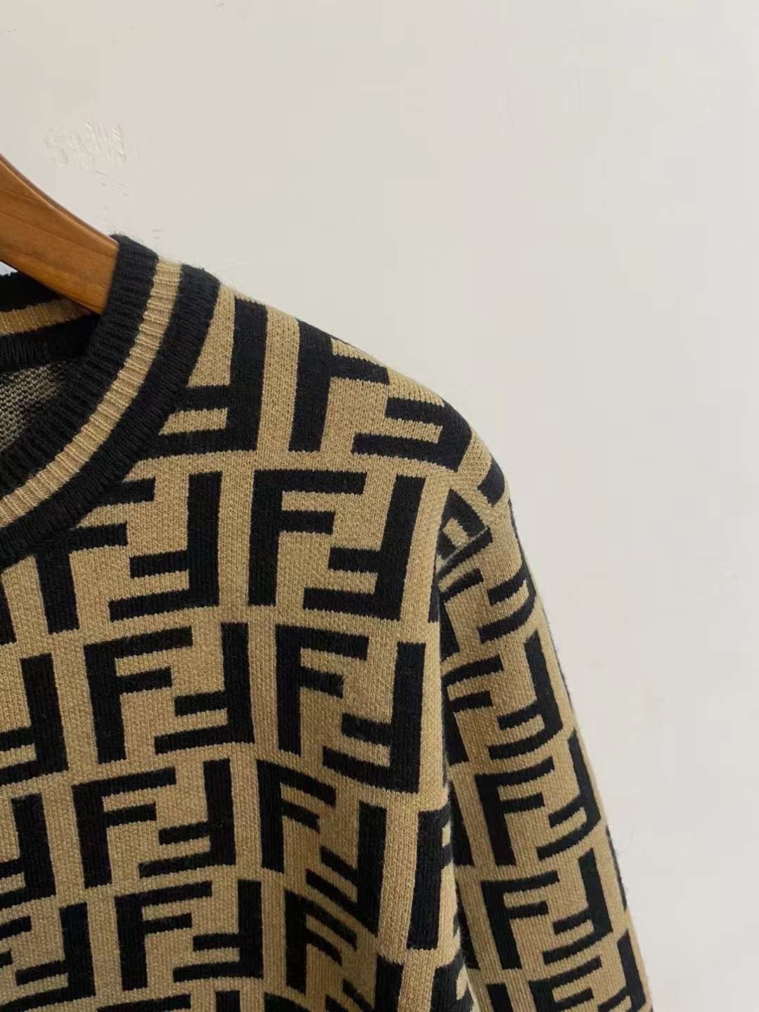 Authentic Vintage Fendi Zucca Round Neck Sweater Top 1990s