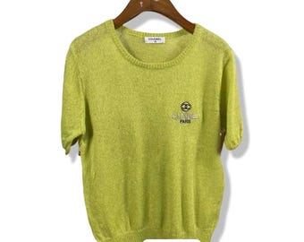 Authentic Chanel vintage knit short sleeves top 1990s