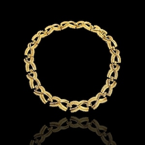 Authentic vintage Orena Paris cross short Matt gold necklace 1992