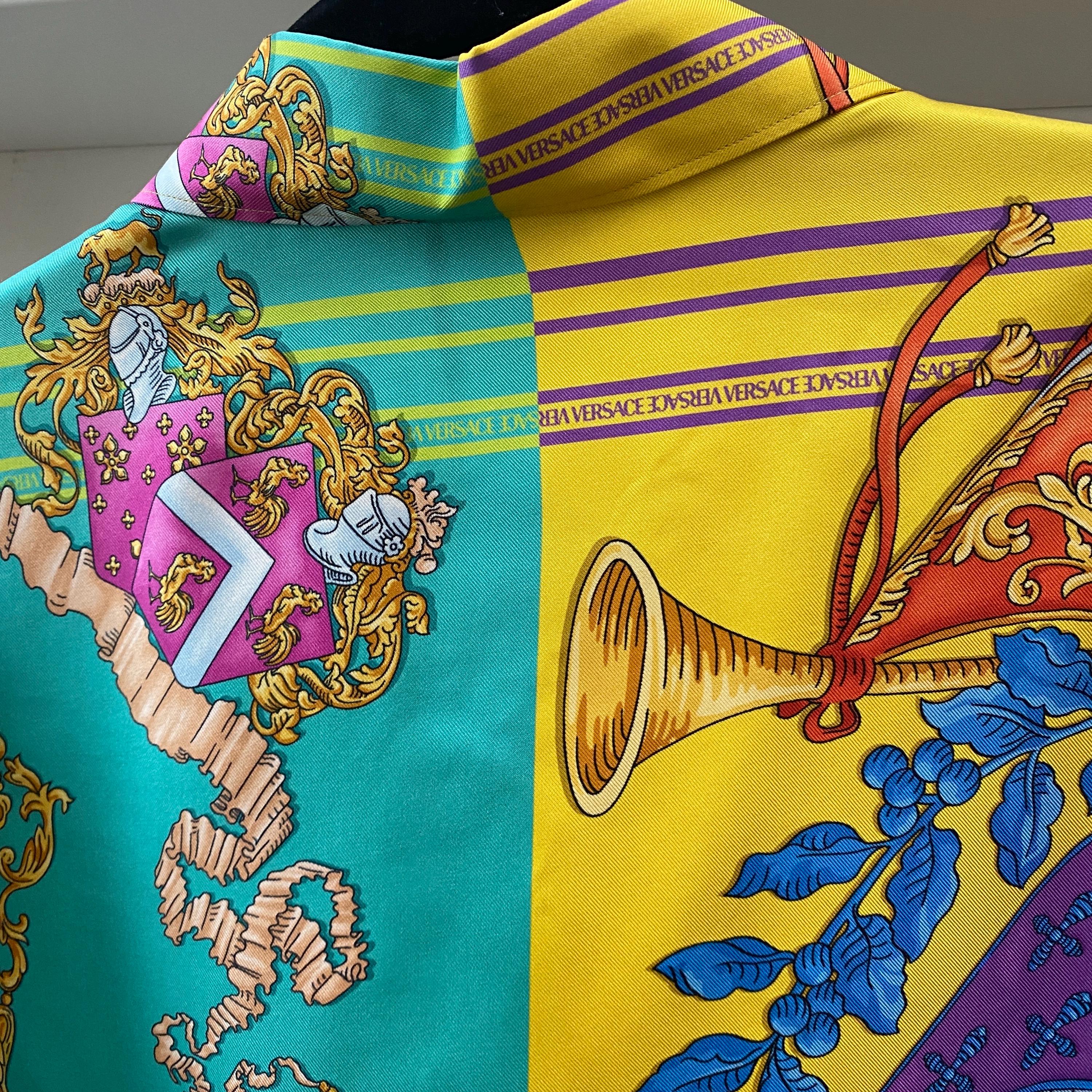 Authentic Versace Medusa Baroque Silk Heritage Fits Blouse Shirt 