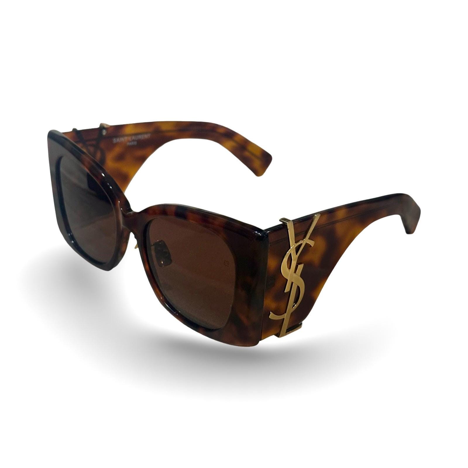 Yves Saint Laurent Gold and Brown Sunglasses Amazon.com: Yves Saint Laurent SL 312 M 008 Gold-Gold-Brown  main image 2
