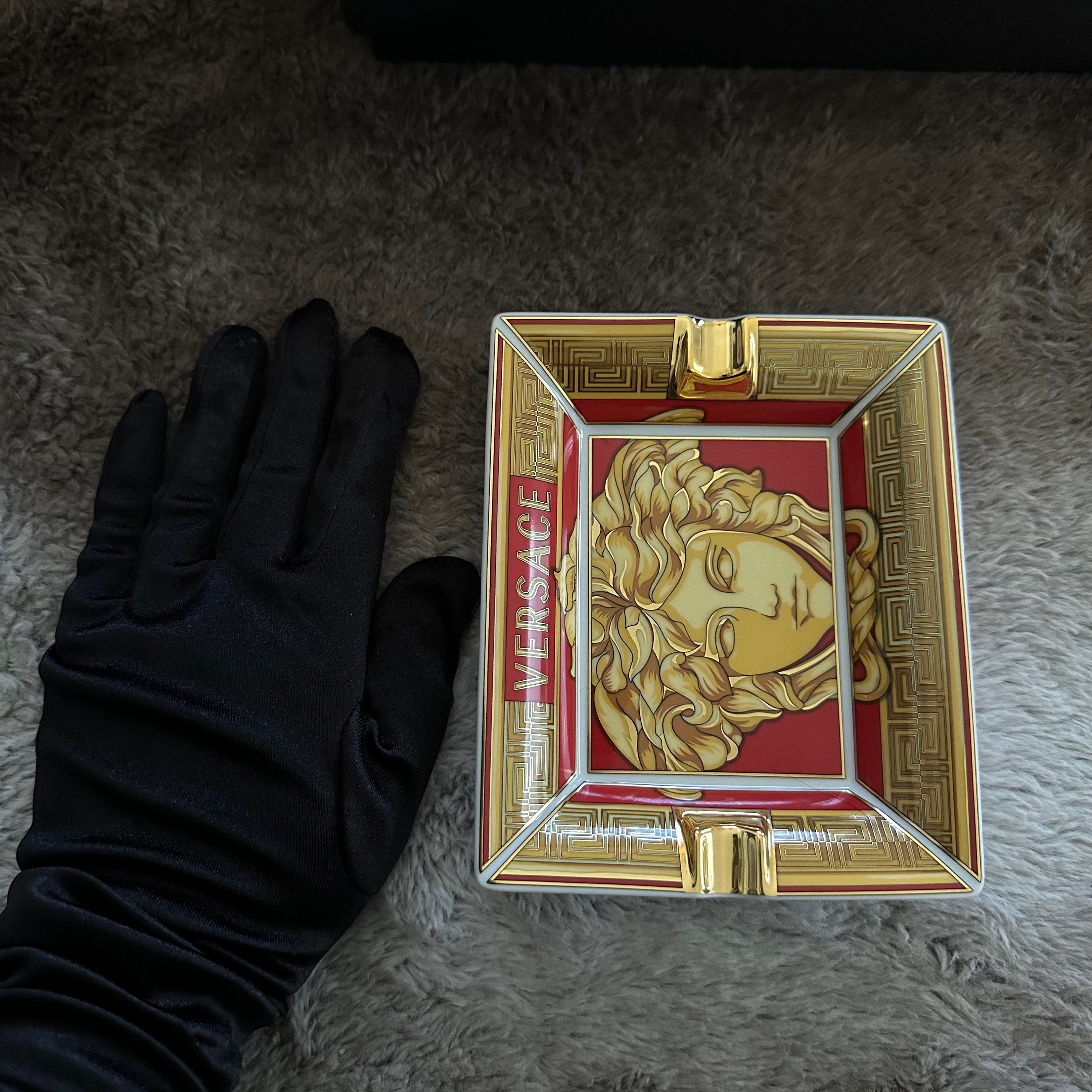 Authentic 2000s Versace Medusa Gold Red Ash Tray / Tray - Etsy