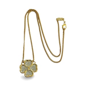 Vintage Chanel clovers crystal pendant necklace 1980s