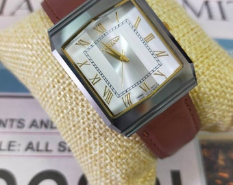 Vintage AUREOEL watch, Dress watch with Unique shape, 76SW-477M, Japan Movement
