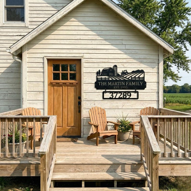 Custom Farm Address Sign, Metal House Numbers, Rustic Ranch Address ...