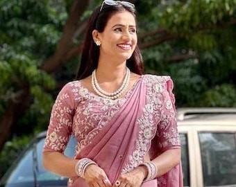 Chinon Silk Wedding Saree: Heavy Embroidery Butti, Designer Party Wear