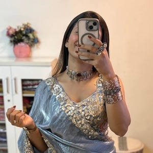 Space Silk Saree: Bollywood Embroidery, Party Wedding Wear
