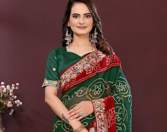 Soft Georgette Sequin Saree: Indian Wedding Party Wear