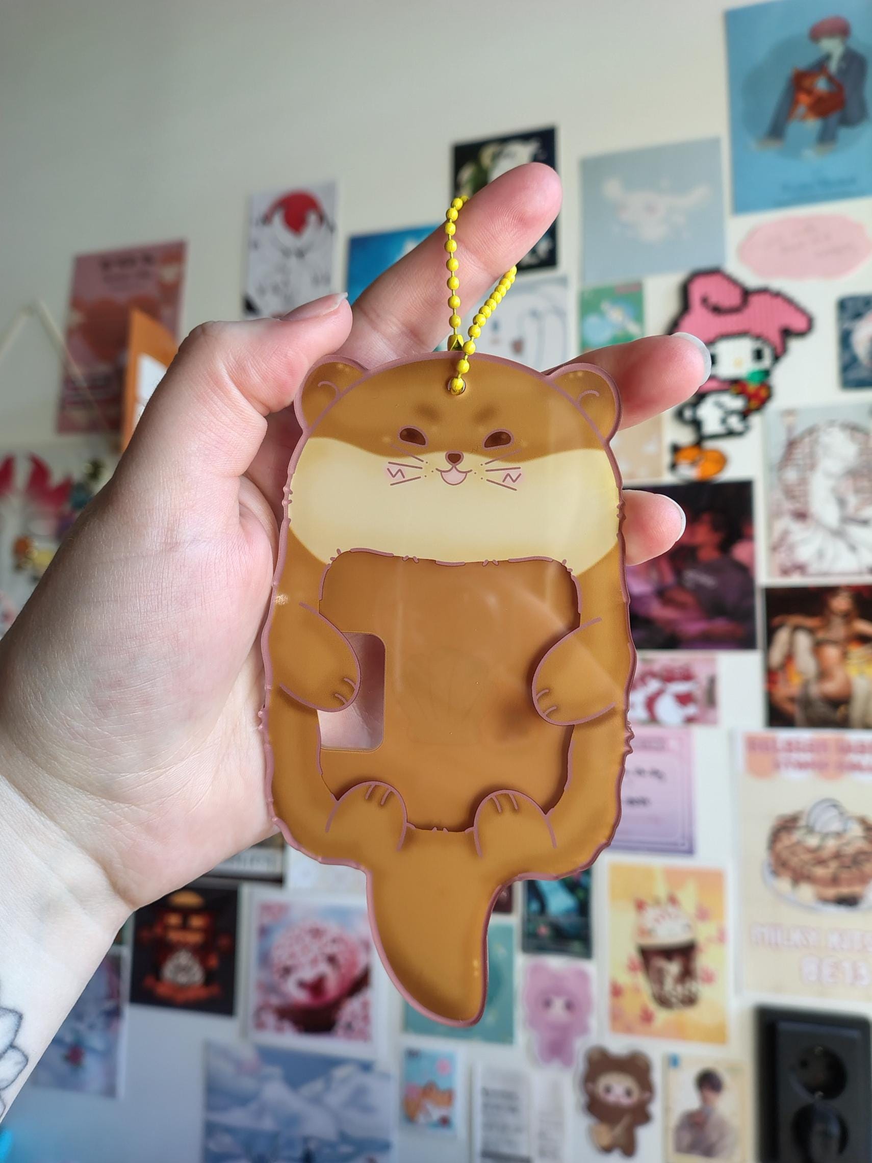 熊猫堂　Otter NFCトレカ　ガチャ商品 B Grade Otter Photo Card Holder Keychain - Etsy