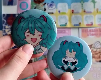 Hatsune Miku button pin