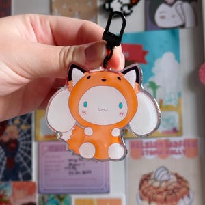 Cinna fox, axolotl keychain charm