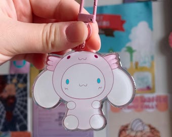 Cinna axolotl, fox keychain charm