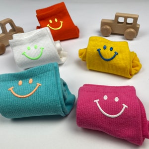 Kindersocken mit lustigem Smiley verschiedene Farben Bild 3