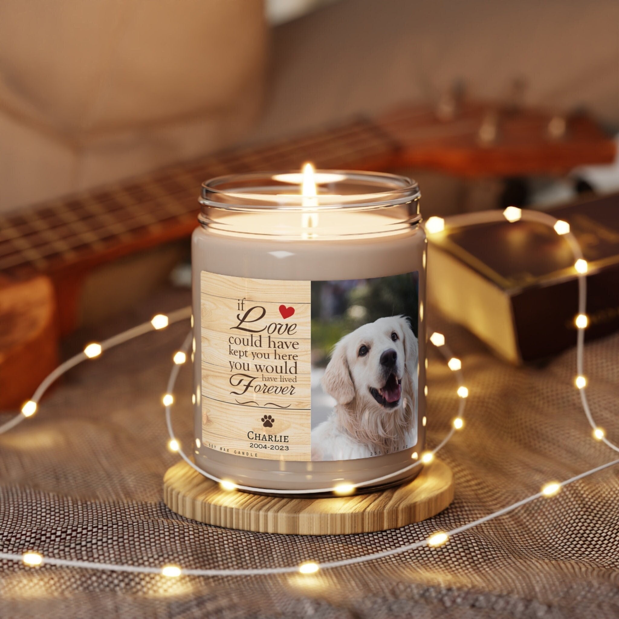 Personalized Pet Memorial Candle, Custom Dog Memorial Candle Jar