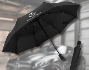 Mercedes-Benz Black Umbrella - Colorful Logo - Luxury Stainless Steel Accessory